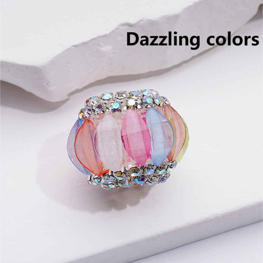 Halloween Pumpkin Acrylic Beads with Multi-Color AB Rhinestones and Chain Design 21*17MM