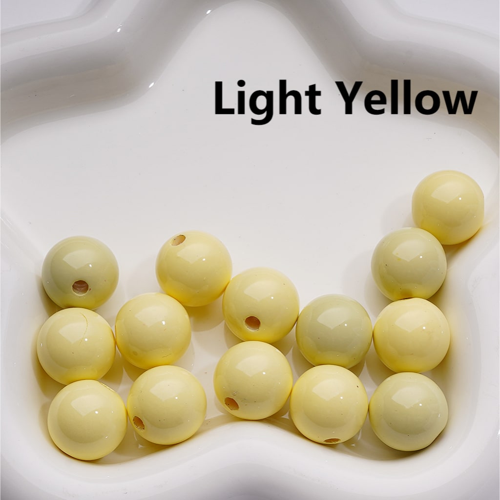 Solid Color Round Acrylic Beads Stoving Varnish 16MM (Single Color is available for 200pcs Whole bag)