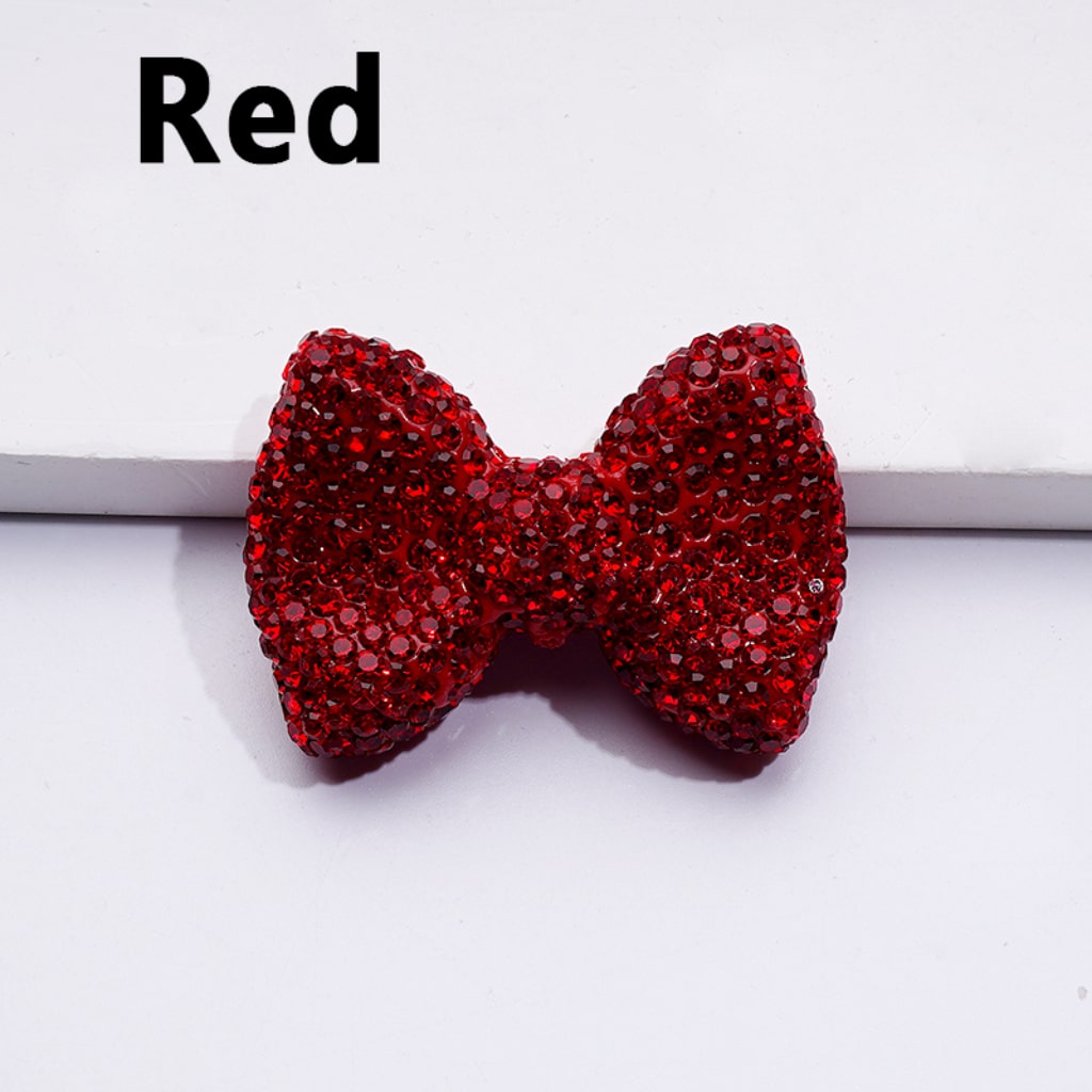 Sparkling Multi-Color Bowknot Clay Beads with Radiant Rhinestones 28x40MM