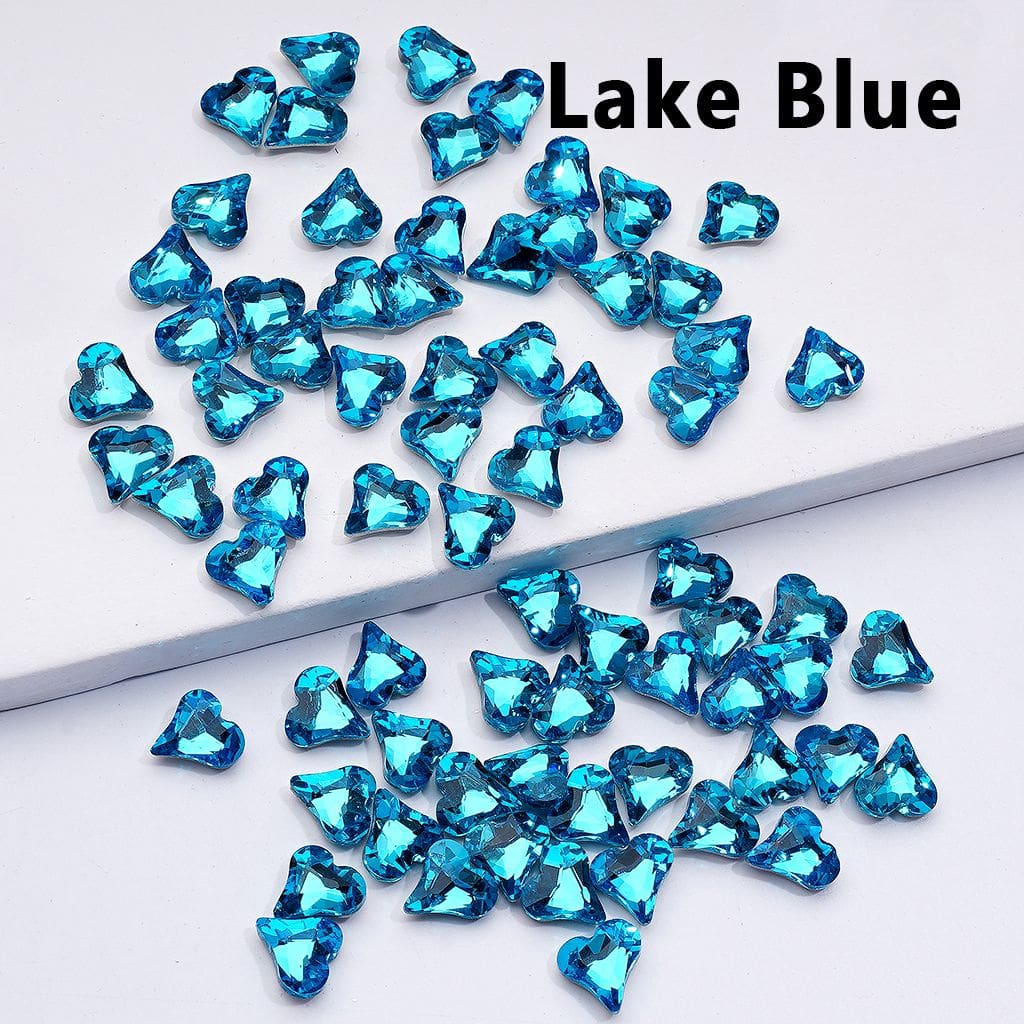 Mini Shiny Heart Charms for Jewelry Making Cute Design, 8*9MM