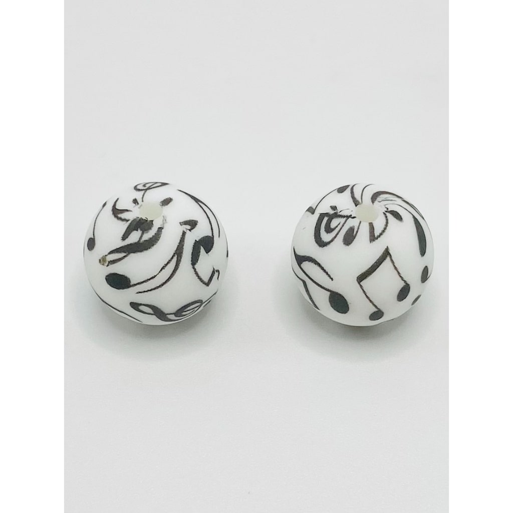 Music Note Printed Musical Symbol Silicone Beads Number 42