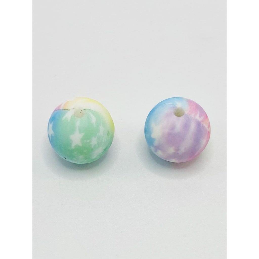Tie Dye Starry Sky Printed Silicone Beads Number 32