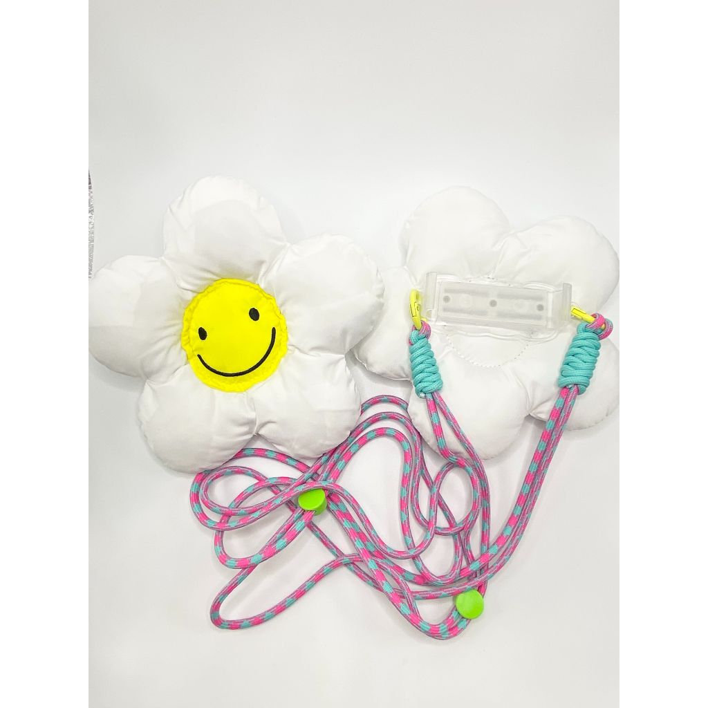 Smiling Face Phone Holder Clip Sunflower with Hanging String Sling