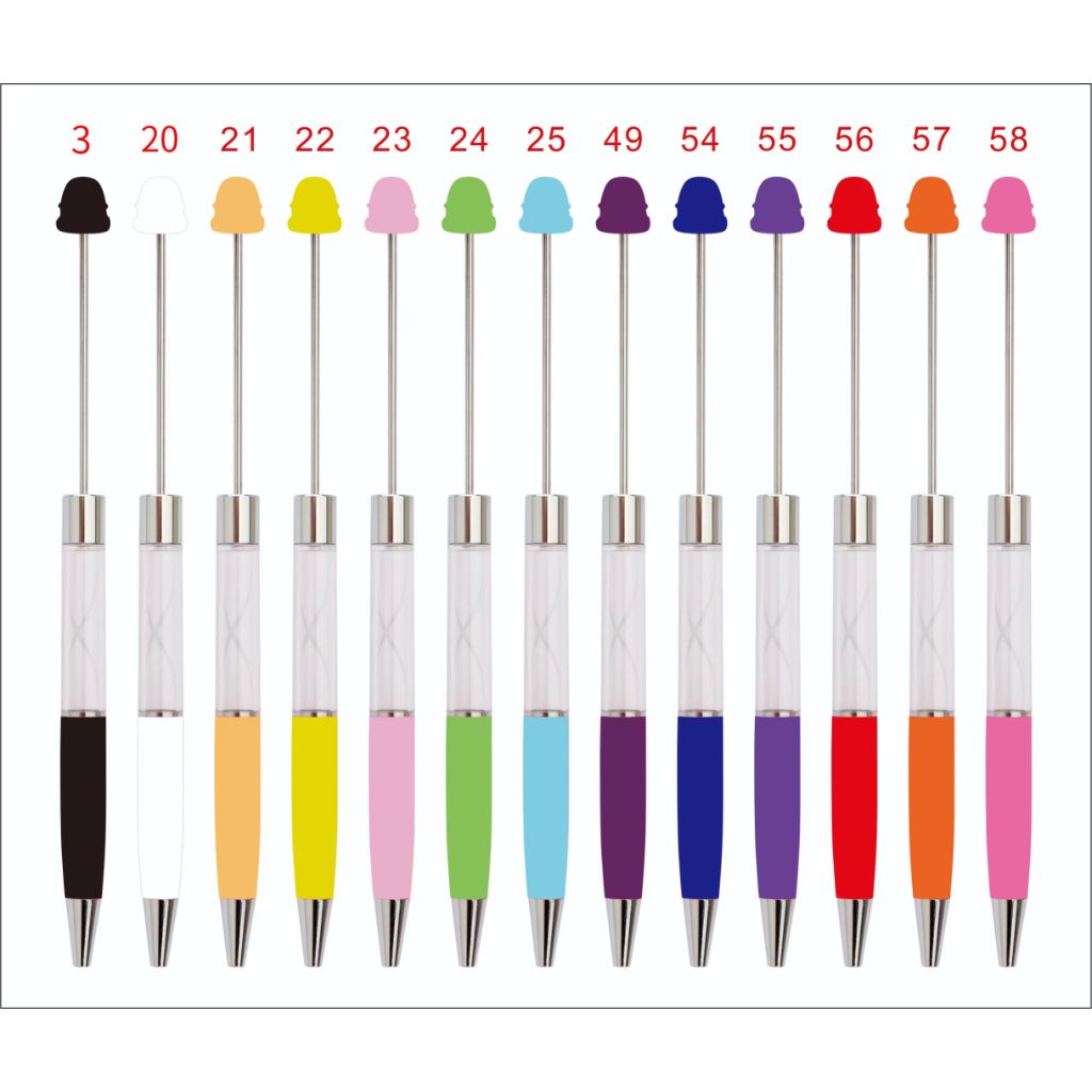 Refillable Snowglobe Beaded Pens with Clear Empty Barrel Tube