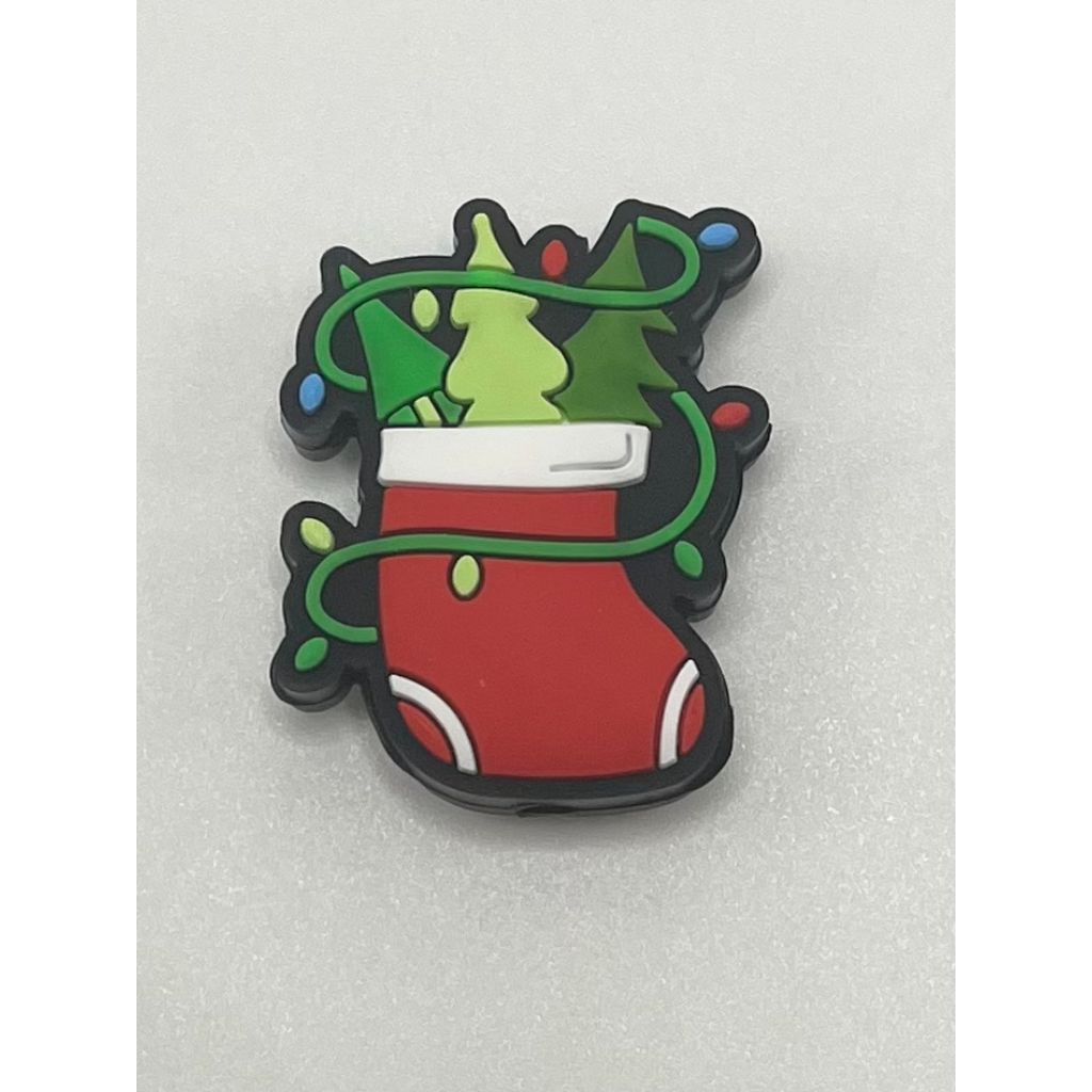 Christmas Tree & Cane with Christmas Sock Silicone Focal Beads