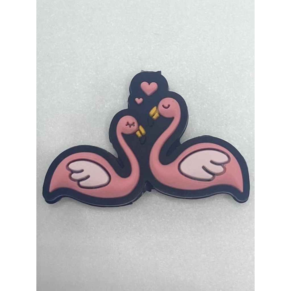 Pink Love Swan Silicone Focal Beads