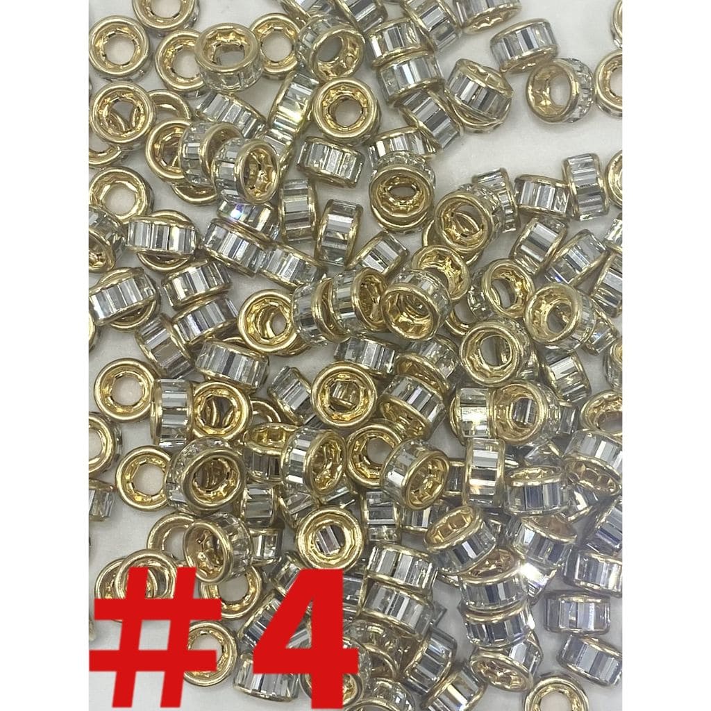Spacers with Crystal Rhinestones, Round 10mm by 5mm
