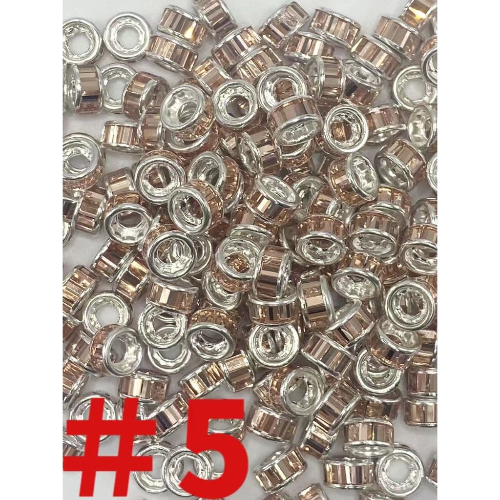 Spacers with Crystal Rhinestones, Round 10mm by 5mm