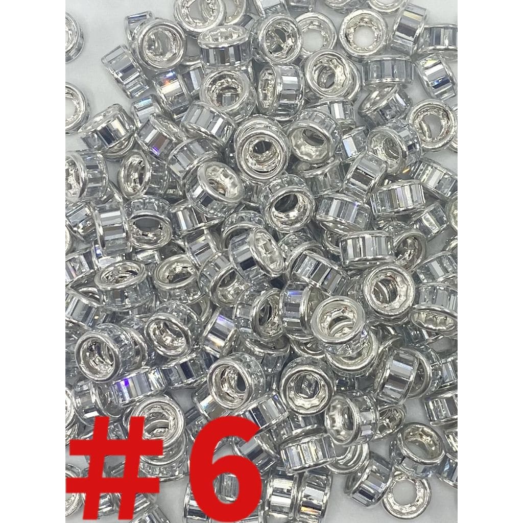 Spacers with Crystal Rhinestones, Round 10mm by 5mm