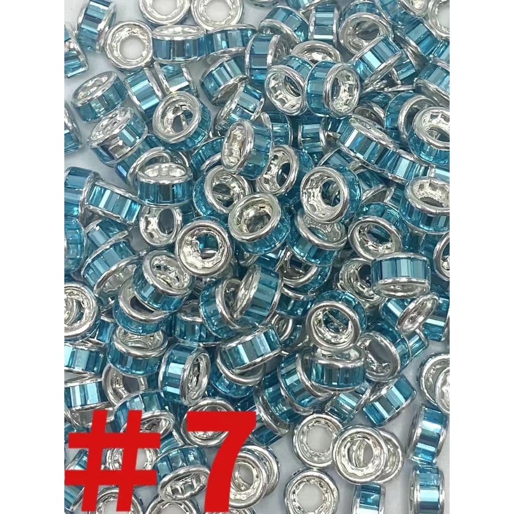 Spacers with Crystal Rhinestones, Round 10mm by 5mm
