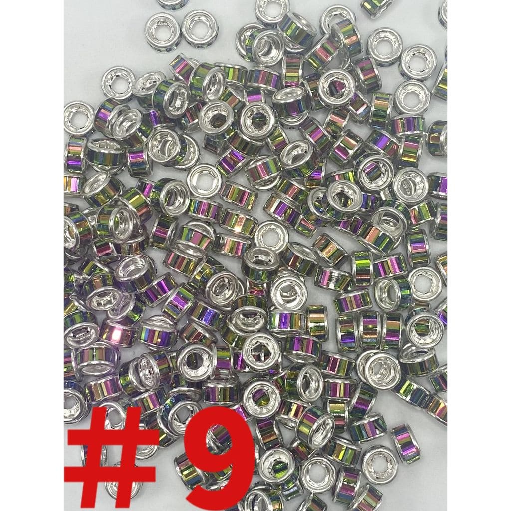 Spacers with Crystal Rhinestones, Round 10mm by 5mm
