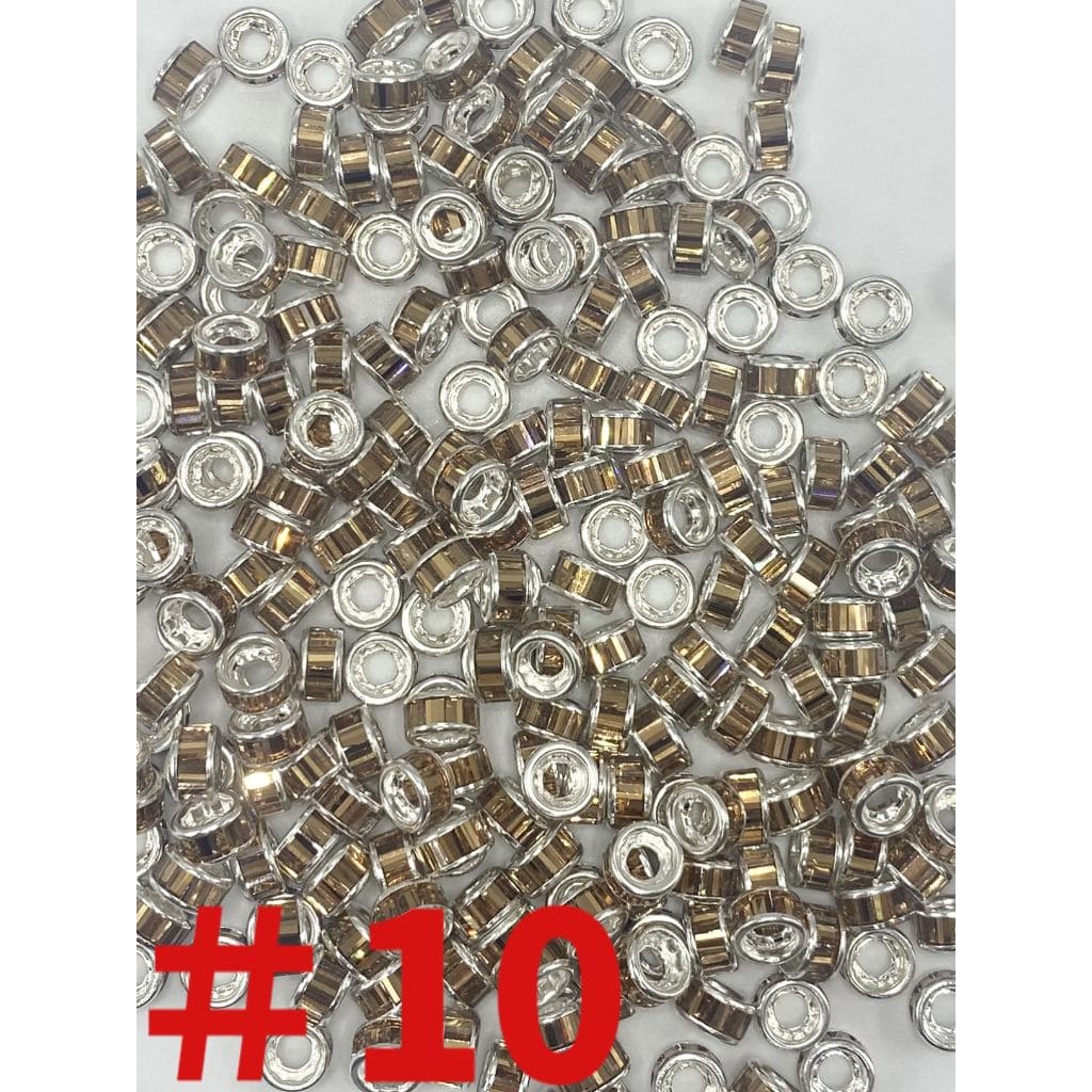 Spacers with Crystal Rhinestones, Round 10mm by 5mm