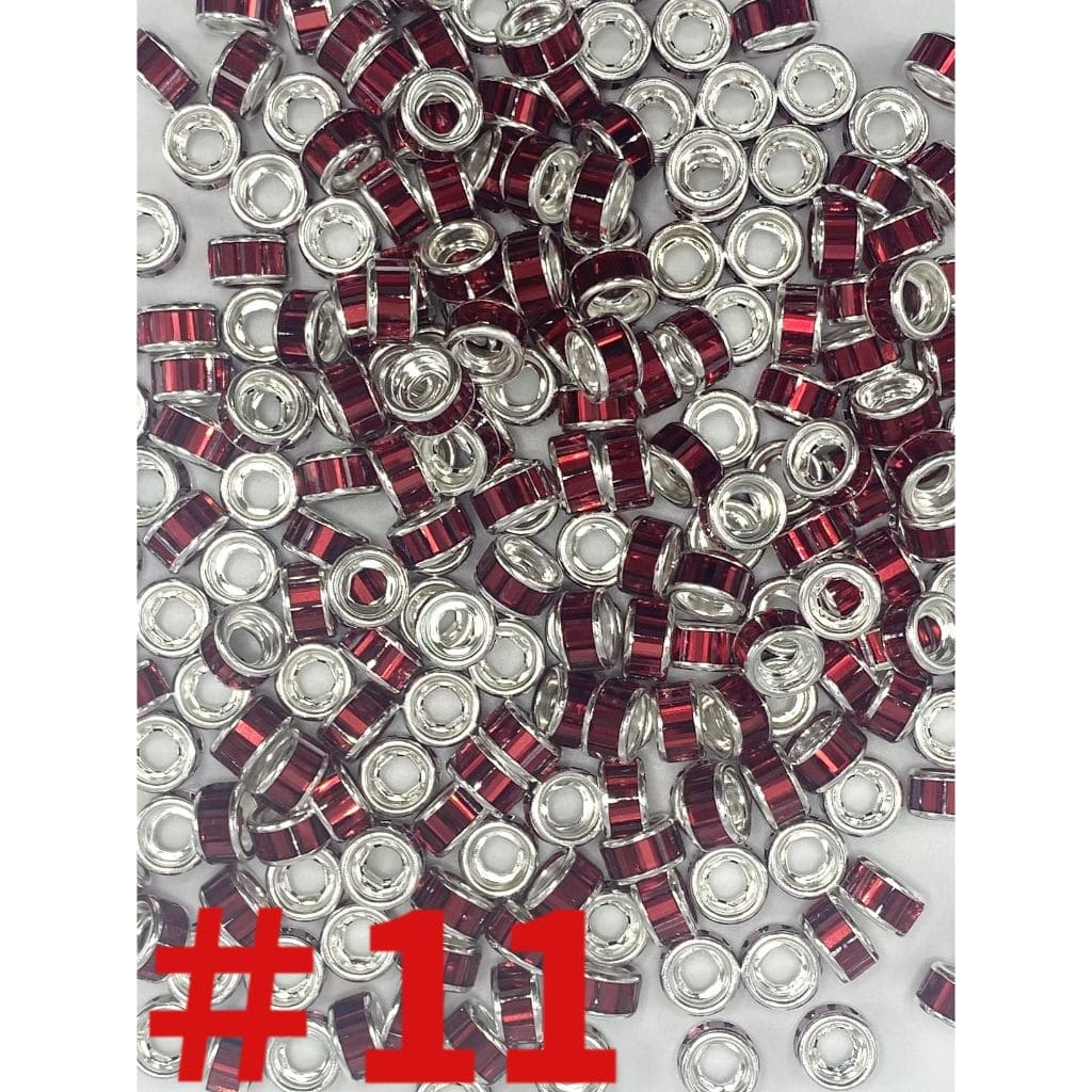 Spacers with Crystal Rhinestones, Round 10mm by 5mm