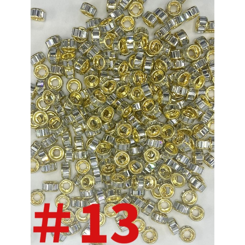 Spacers with Crystal Rhinestones, Round 10mm by 5mm