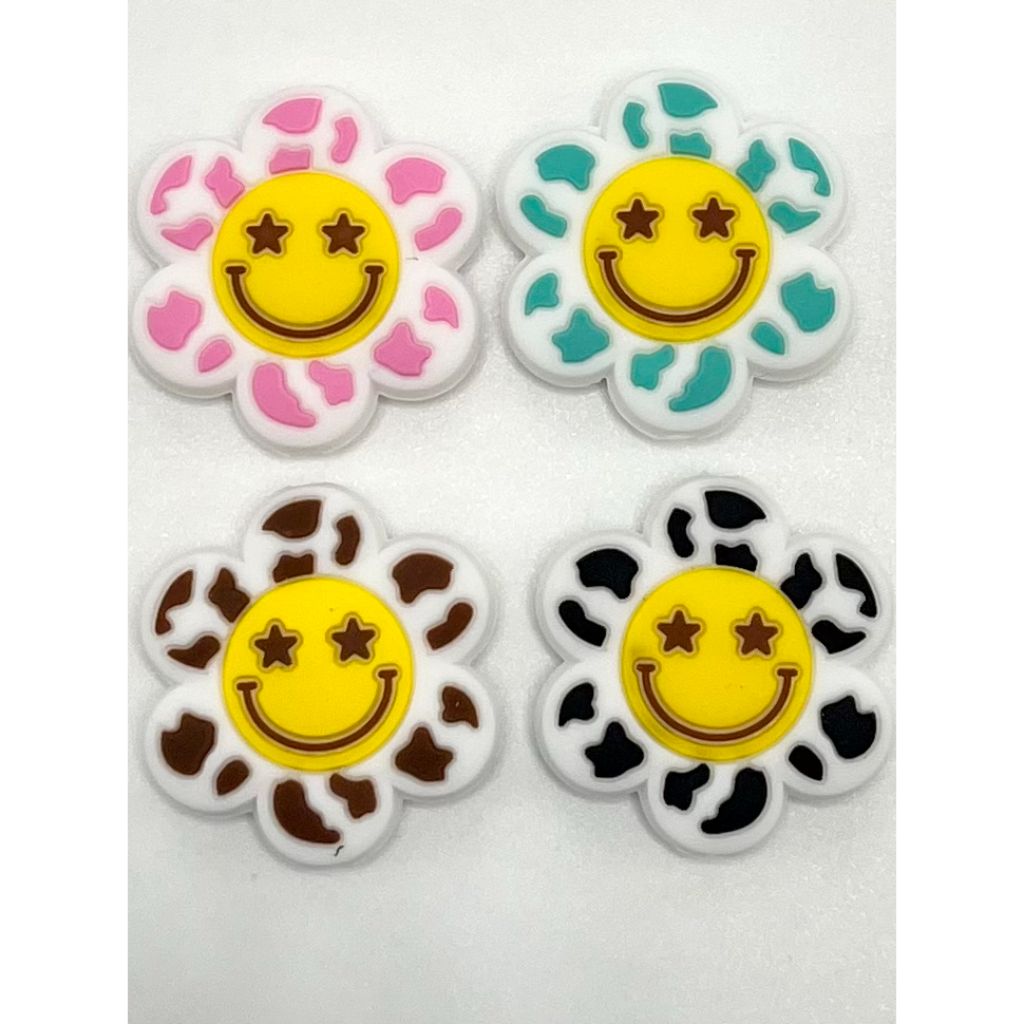 Smile Leopard Sunflower with Silicone Focal Beads