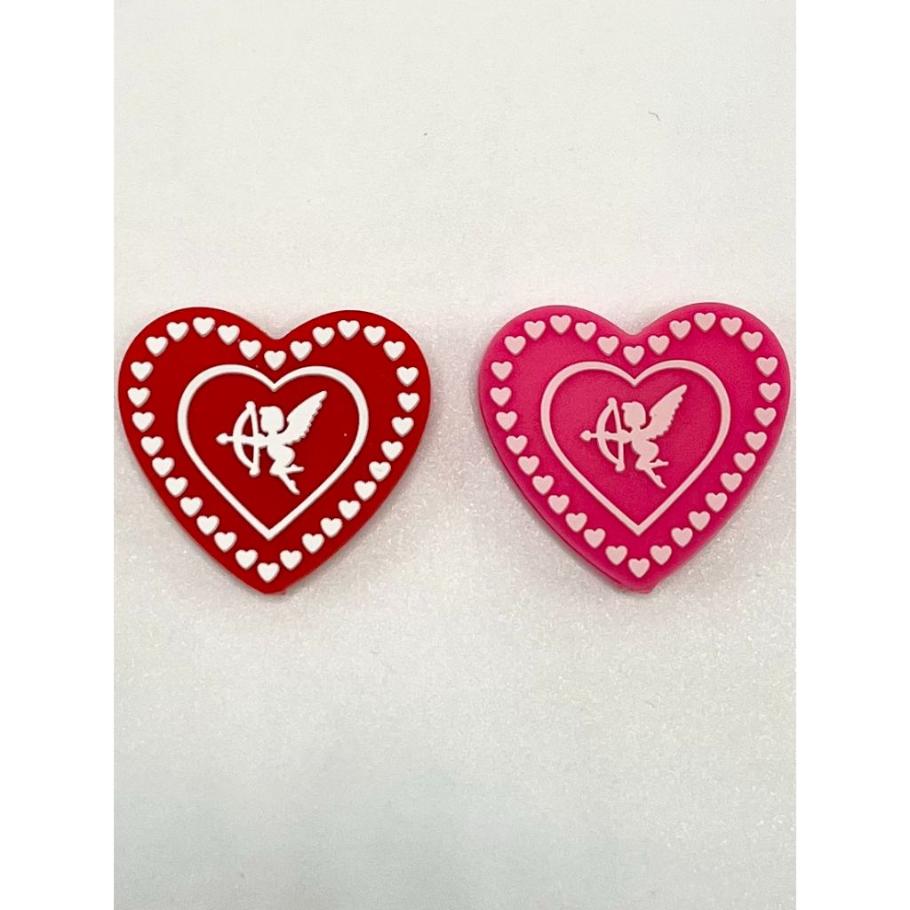 Heart Cupid Love Valentines Silicone Focal Beads