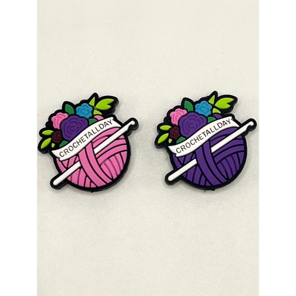 Yarn Ball Flower Crochet All Day Silicone Focal Beads