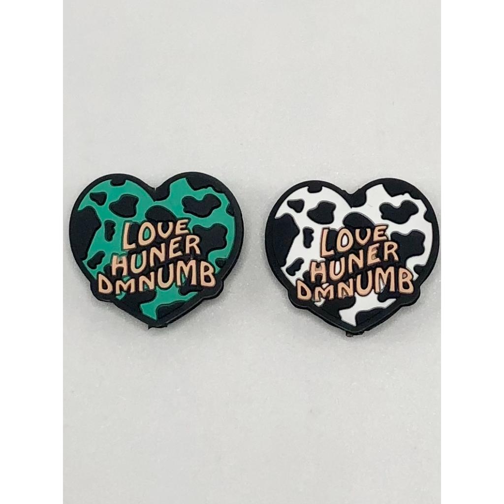 Love Huner Dmnumb Heart Cow Print Silicone Focal Beads