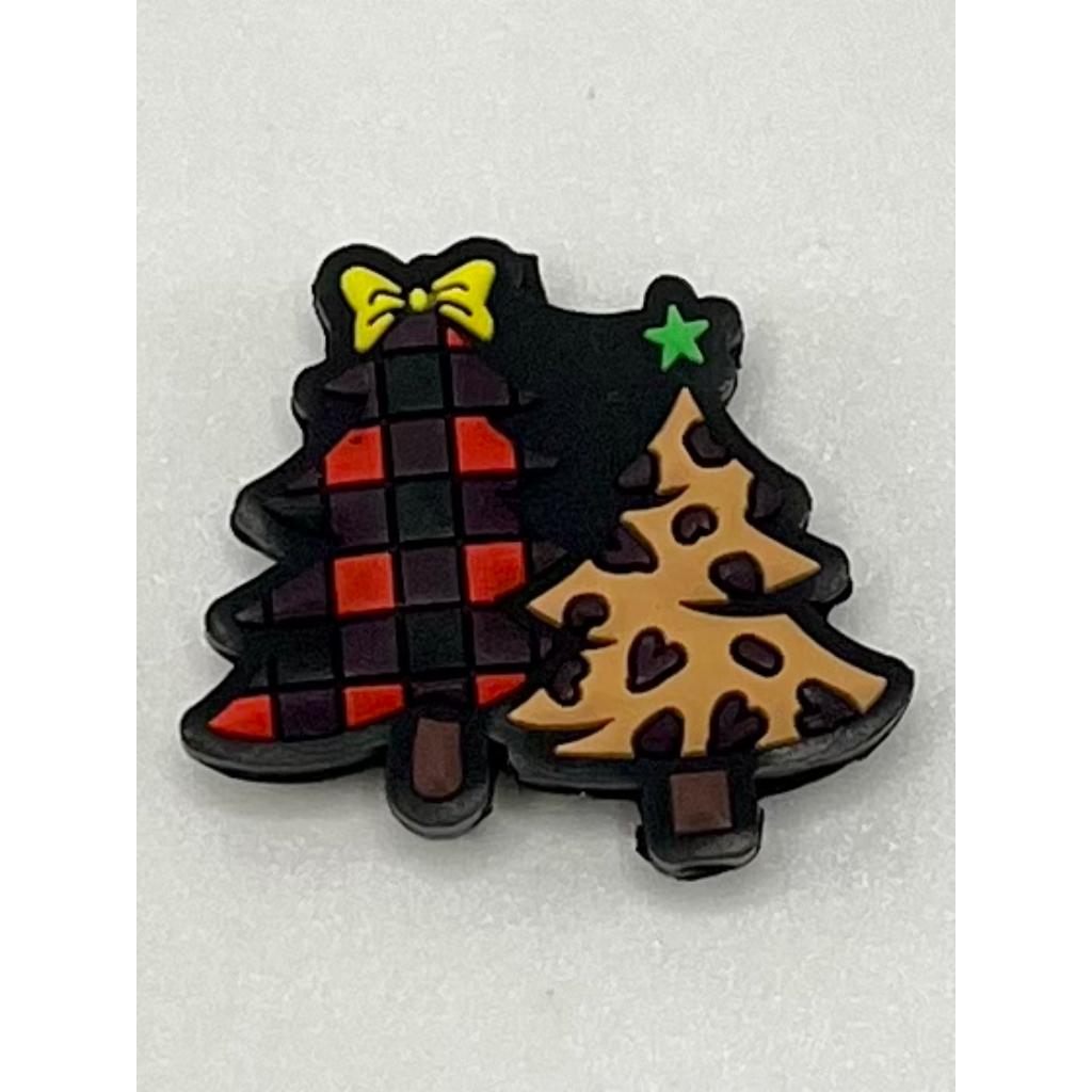 Bowtie & Star with Two Christmas Trees Silicone Focal Beads