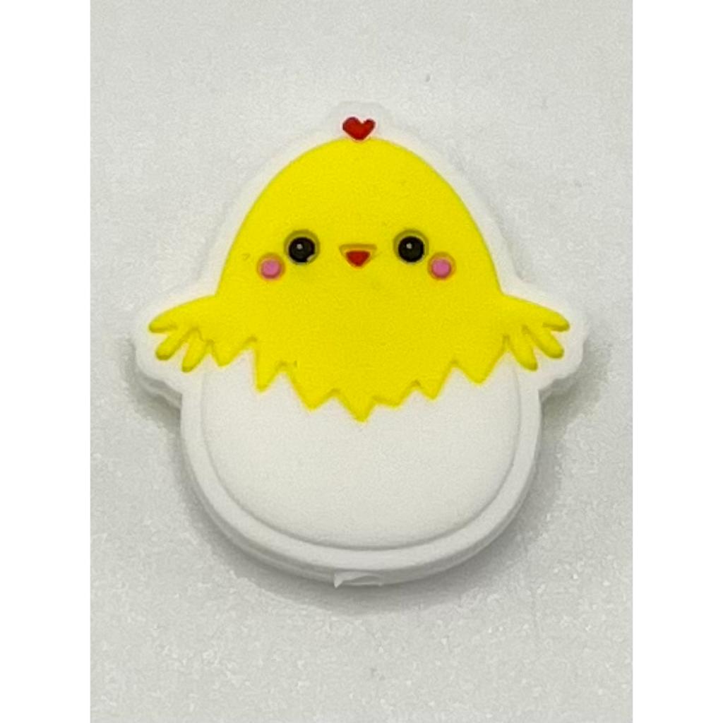 Easter Egg Cute Yellow Chicken, Silicone Focal Beads