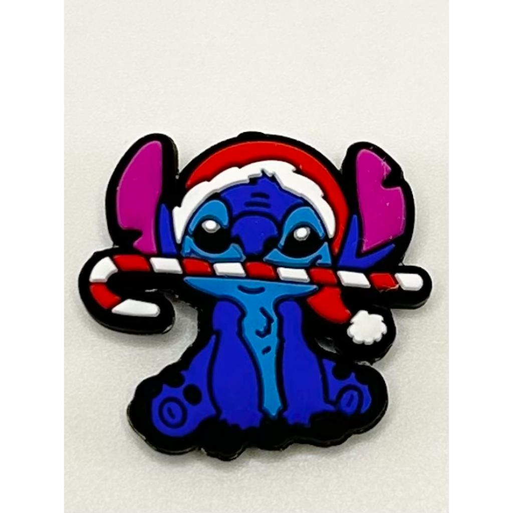 Candy Cane with Blue Christmas Stitc Silicone Focal Beads (ship out in around 4-6 Days after ordering)