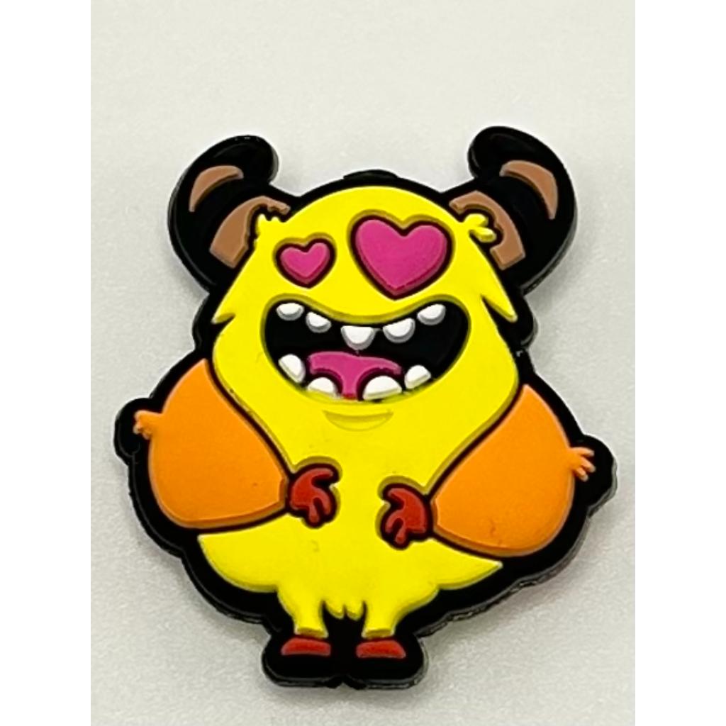 Monster with Heart & Corn Cute Yellow Silicone Focal Beads