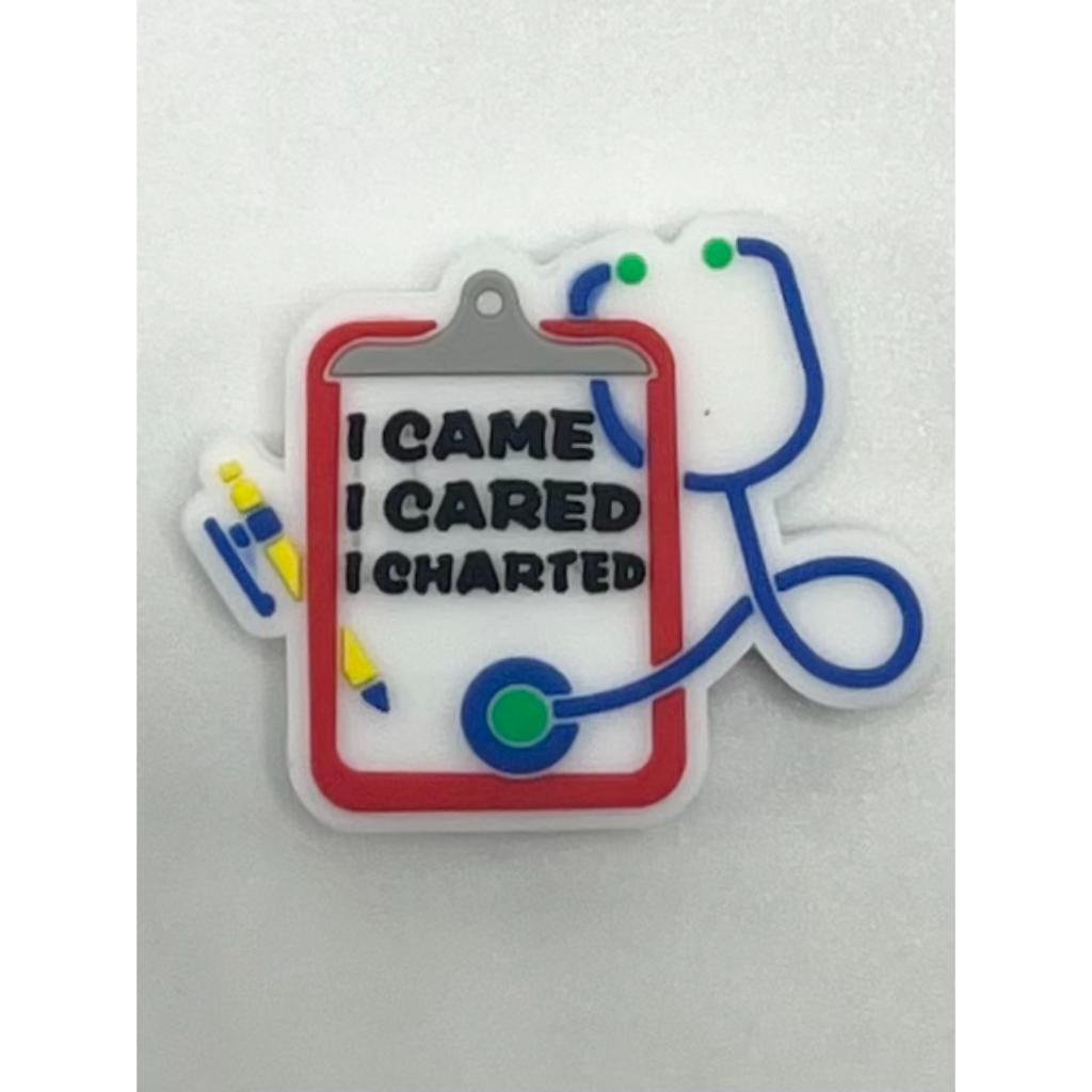 I Charted Doctor Stethoscope Nurse I Came I Cared Silicone Focal Beads