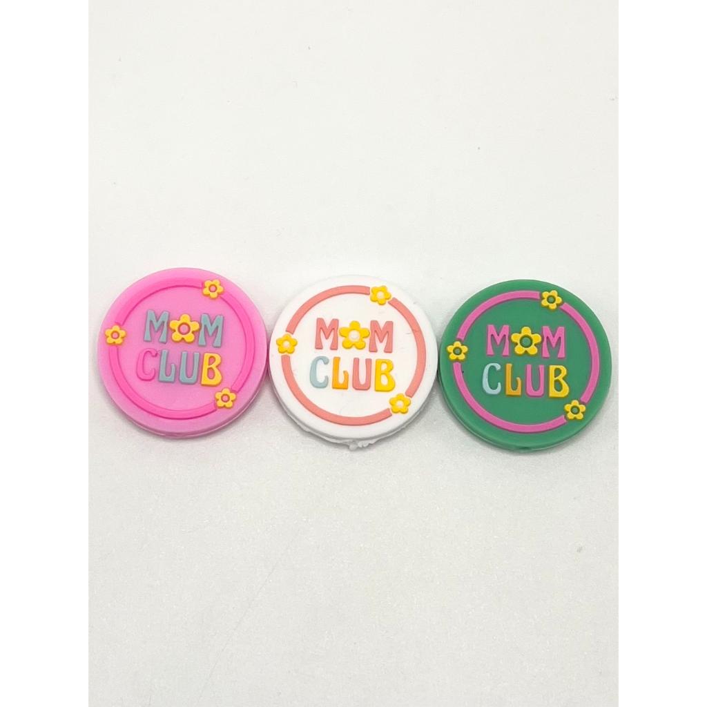 Club Round Mom Silicone Focal Beads