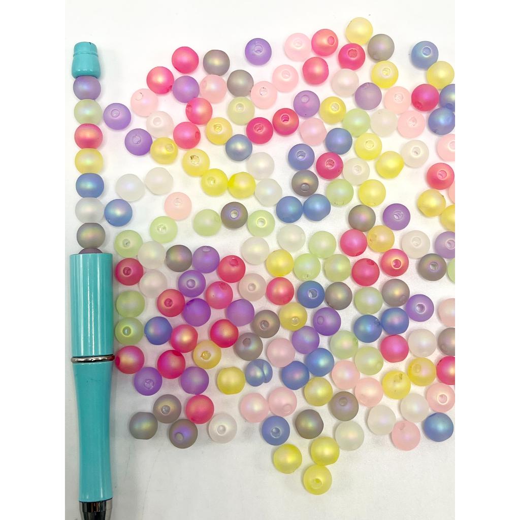 Frosted Jelly Mixed Soft Colors Round Acrylic Waist Beads for Jewelry Making 8mm