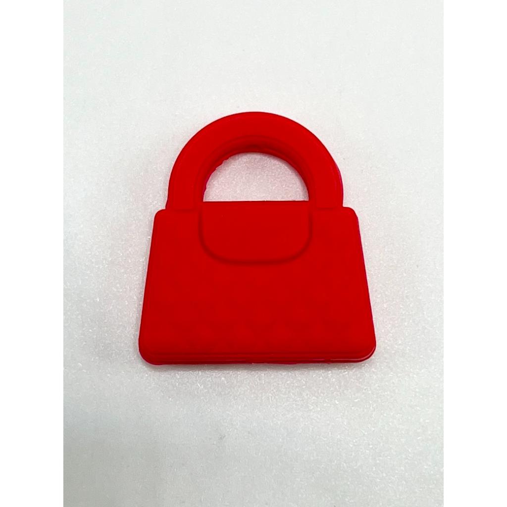 Handbag Red Women's Bag Silicone Focal Beads