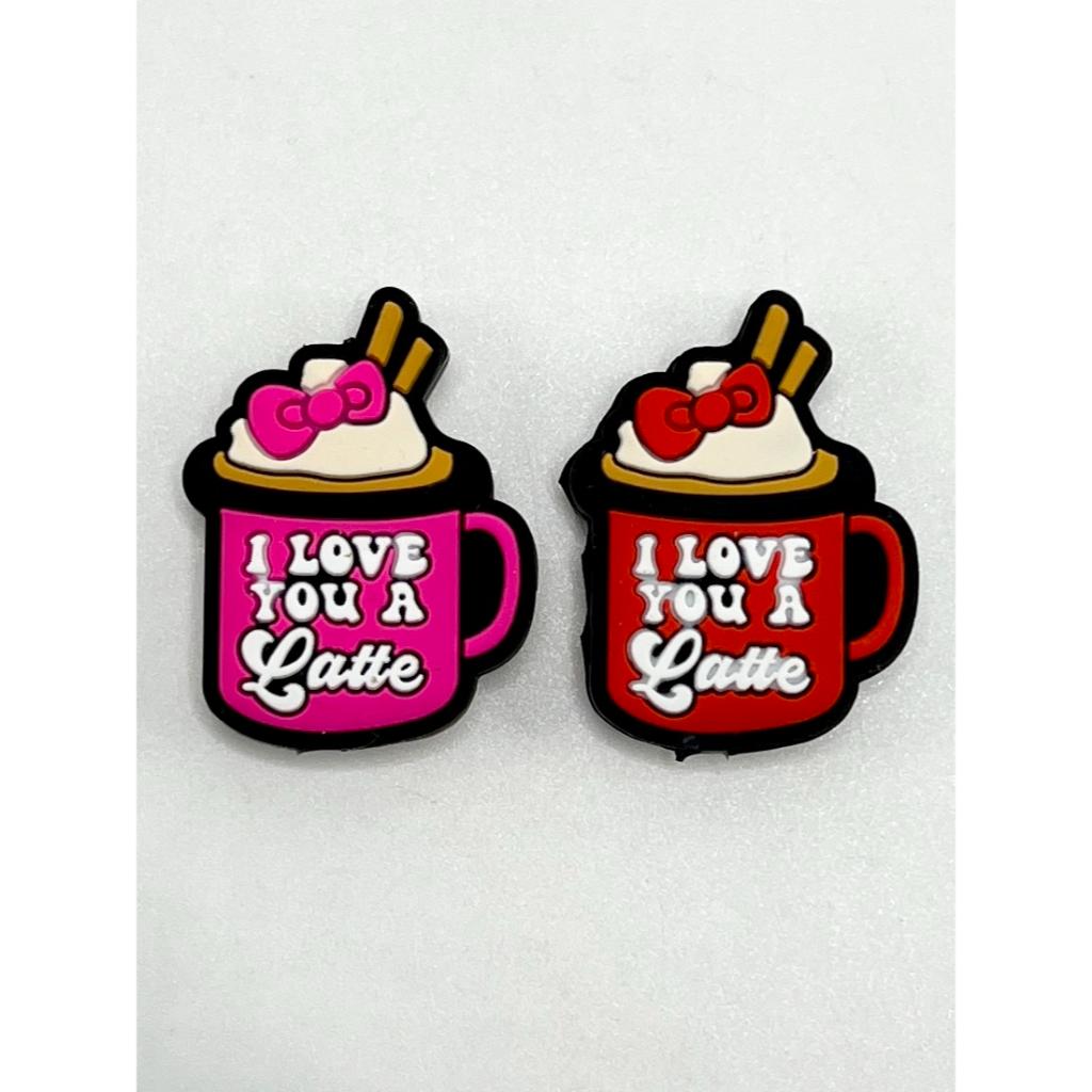 A Latte Mug Cup I Love You Silicone Focal Beads