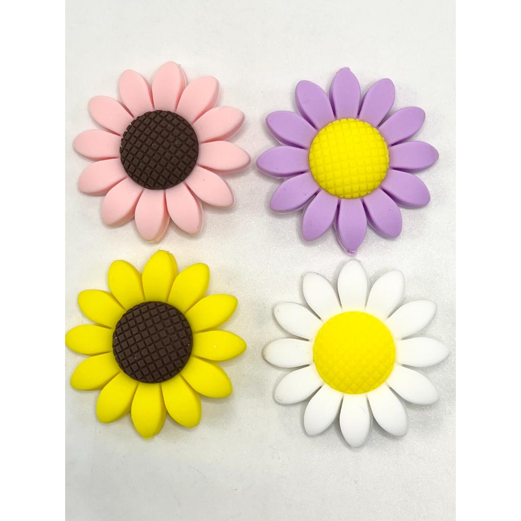 Flower, Large Flowers Silicone Focal Beads