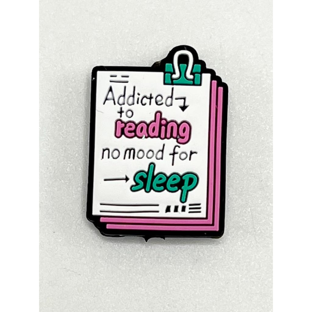 Note Book Addicted To Reading No Mood For Sleep Silicone Focal Beads