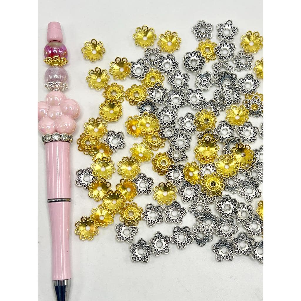 Gold and Silver Colors Metal Bead Caps, Spacers, 12mm, ZJ