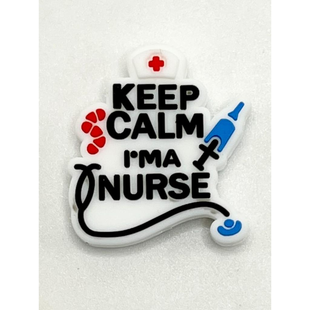 Stethoscope Injector Keep Calm I'm A Nurse Silicone Focal Beads
