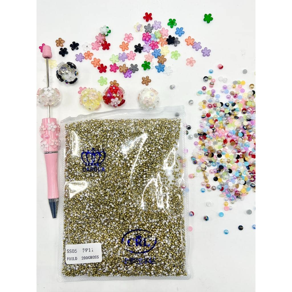 Pearl, Glass Rhinestone, Small Flower Can DIY For Flower Pen & Beads