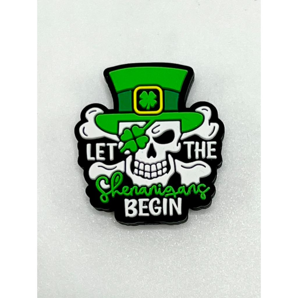 Let The Shenanigans Begin ST Patrick's Day Skeleton Silicone Focal Beads