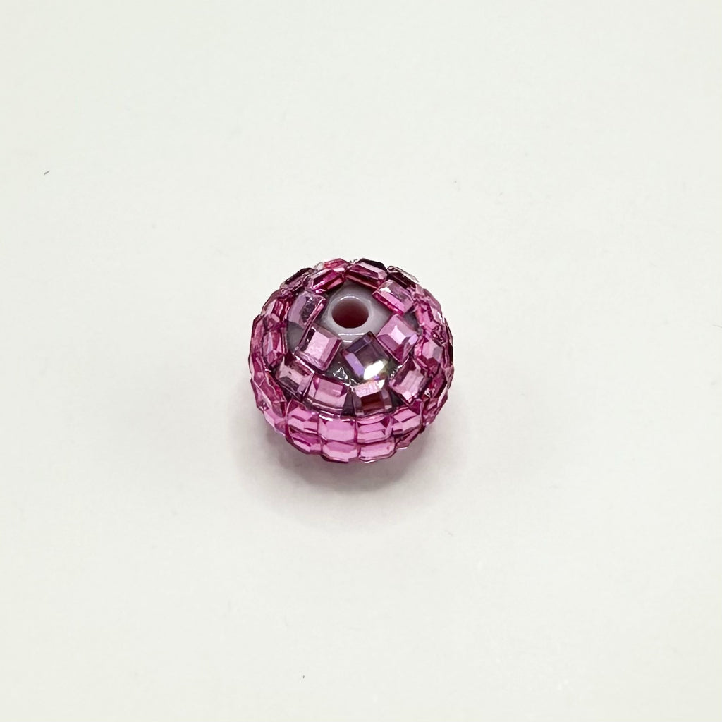 Sparkling Disco Ball Beads, 16mm Acrylic Beads with Crystal Rhinestones, Disco Ball Shape