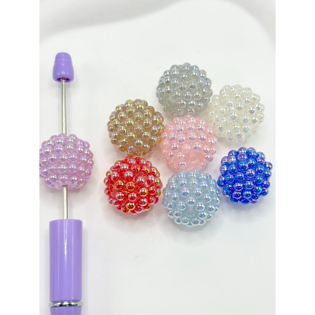 Small Pearls in Solid Colors with Round Acrylic Beads Random Mix, 20MM
