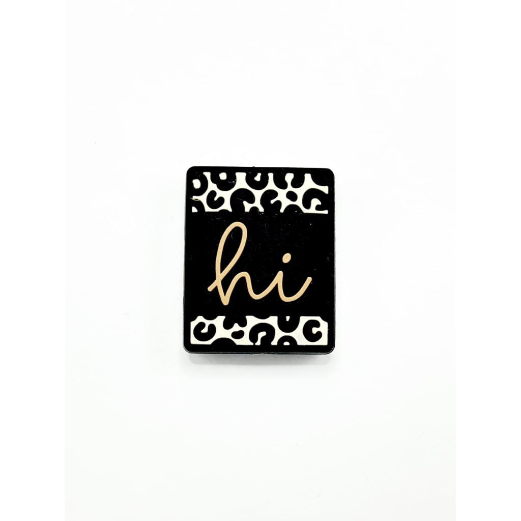 Leopard Jaguar Pattern with Hi Black Background Silicone Focal Beads