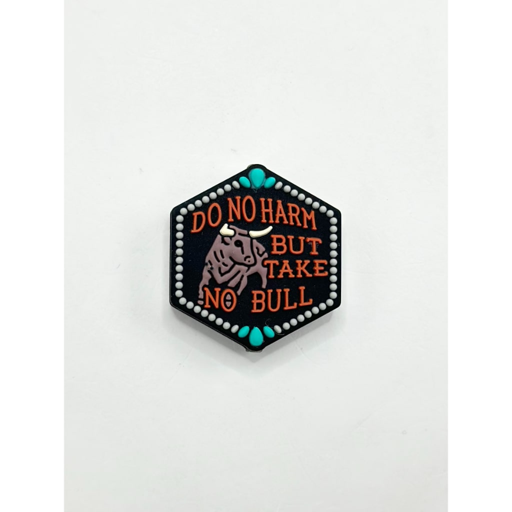 Do No Harm But Take No Bull Cow Silicone Focal Beads