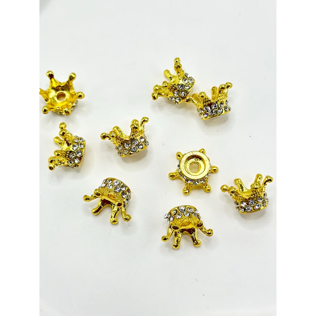 Clear Rhinestones with Bling Bling Alloy Metal Crown, 10mm