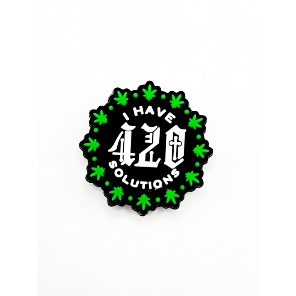 Green Leaves I Have 420 Solutions Silicone Focal Beads