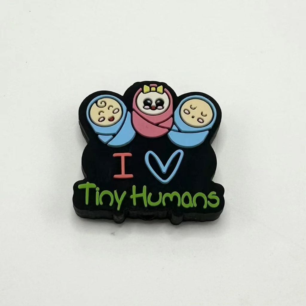 Humans Baby I Love Tiny Silicone Focal Beads