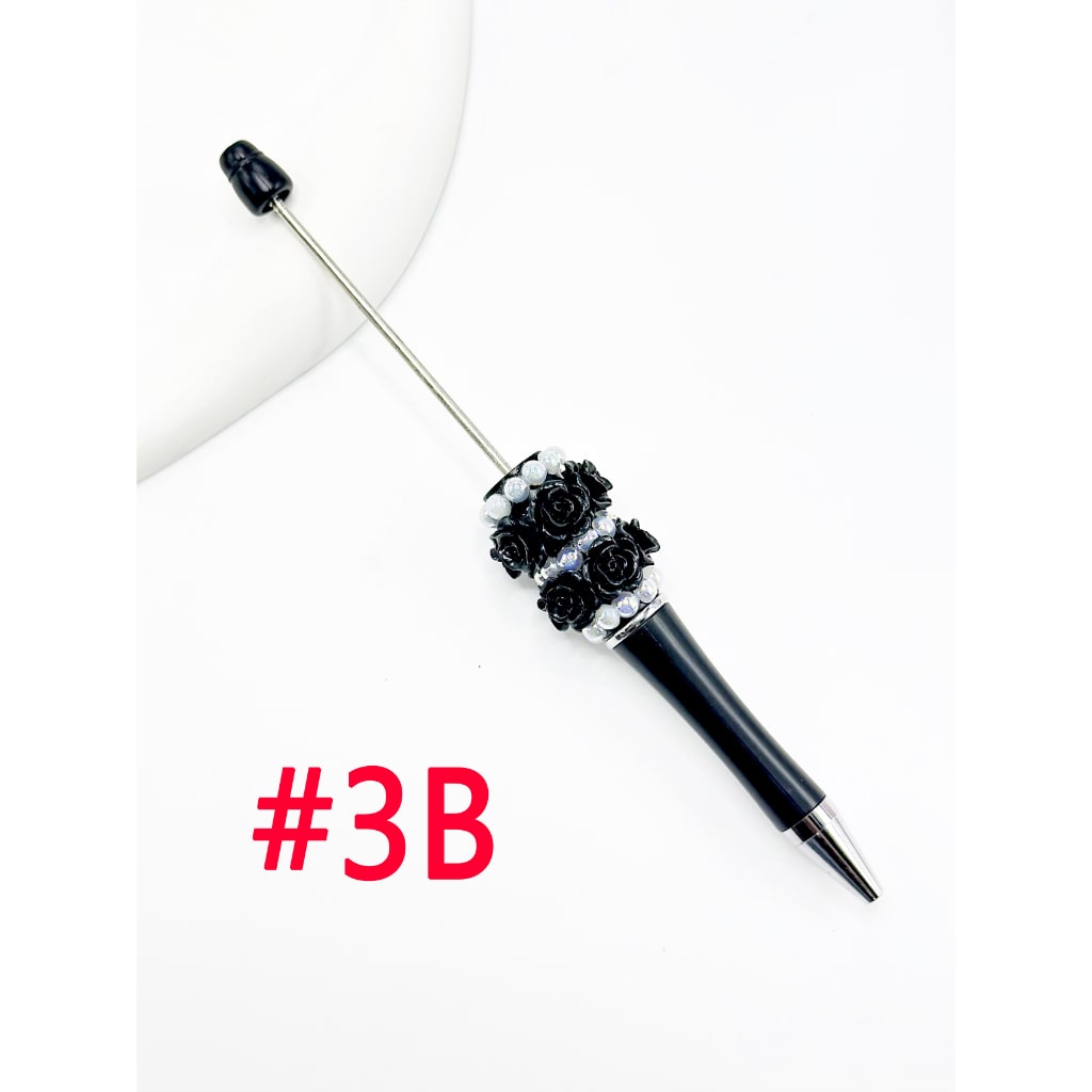 DIY Beadable Pen with New Style Small Flower Pearl in Solid & Ombre Colors