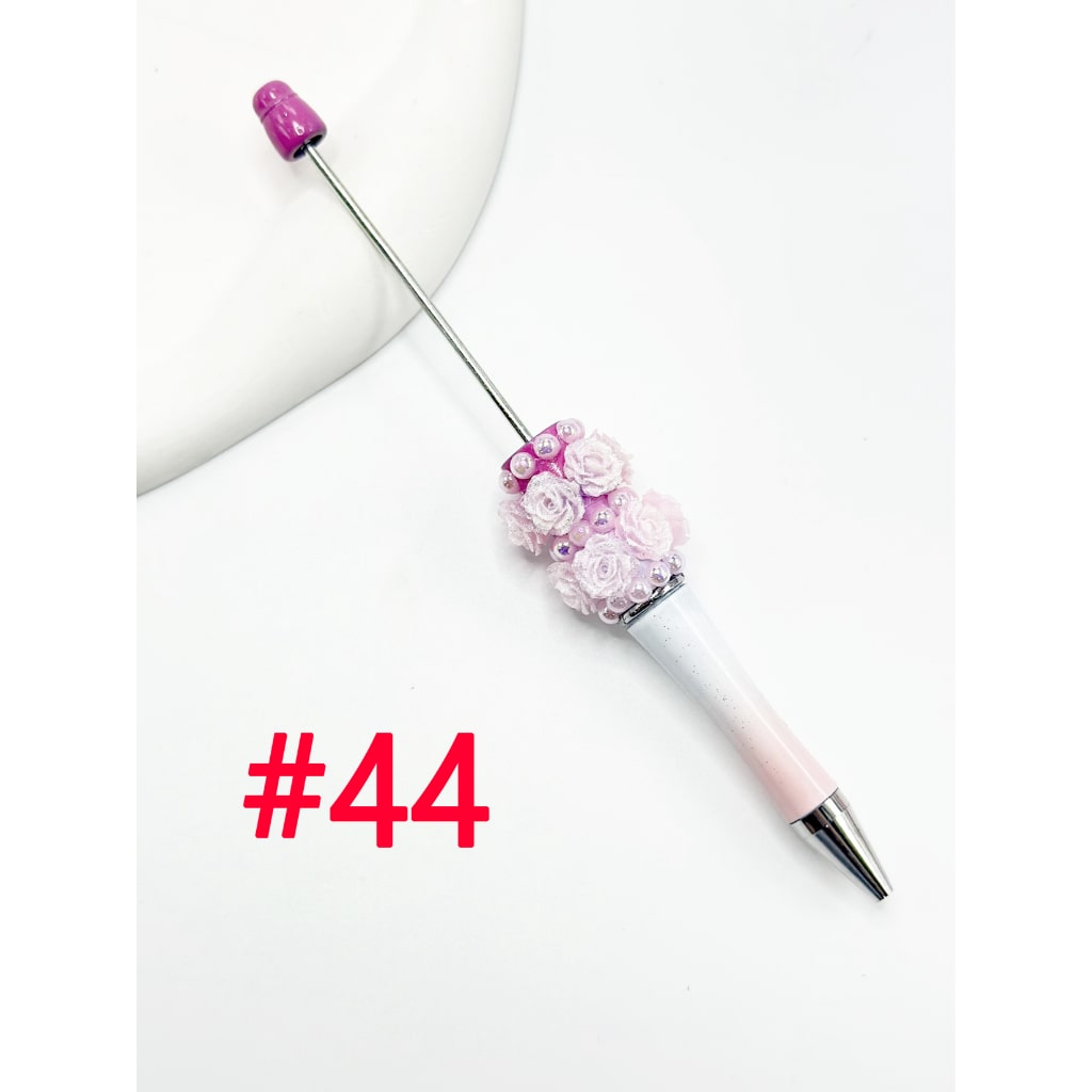 DIY Beadable Pen with New Style Small Flower Pearl in Solid & Ombre Colors