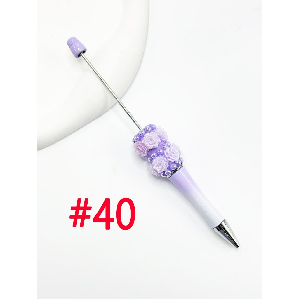 DIY Beadable Pen with New Style Small Flower Pearl in Solid & Ombre Colors