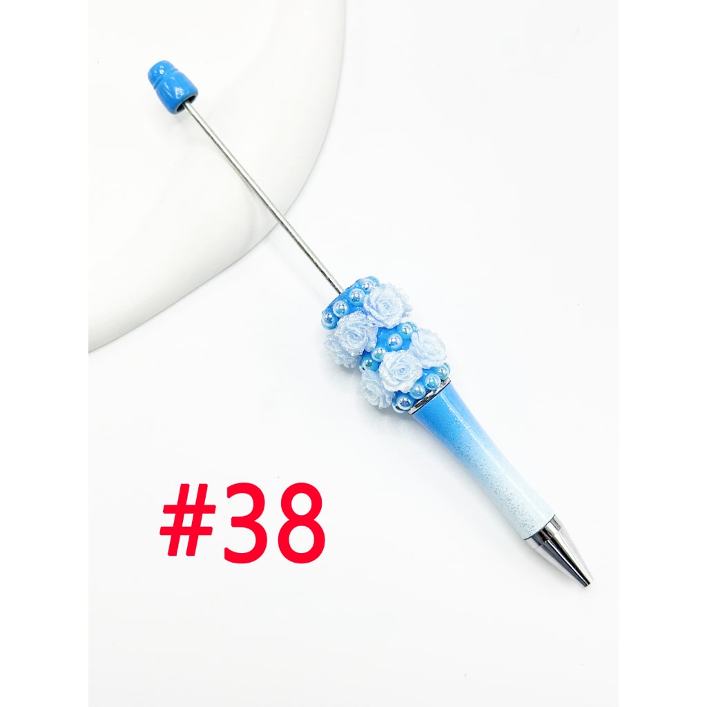DIY Beadable Pen with New Style Small Flower Pearl in Solid & Ombre Colors