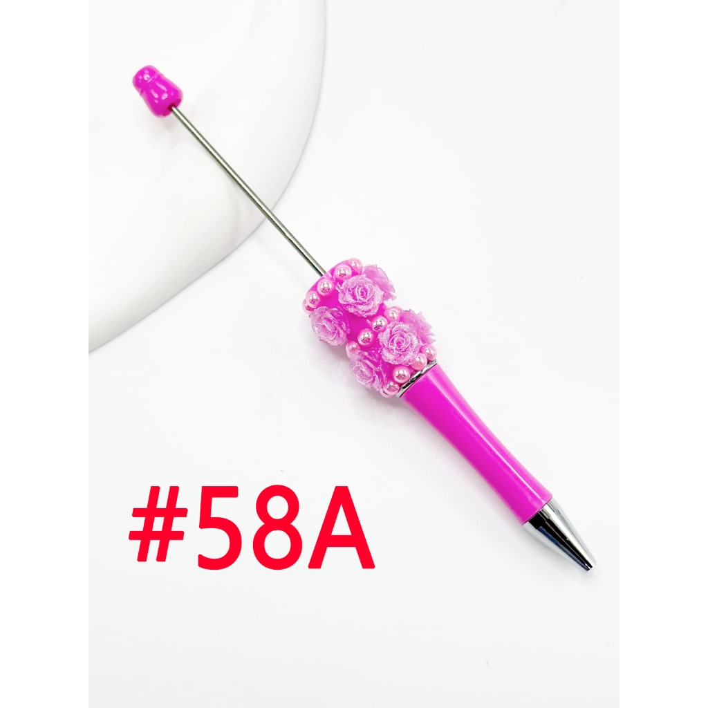 DIY Beadable Pen with New Style Small Flower Pearl in Solid & Ombre Colors