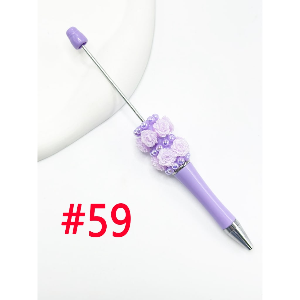 DIY Beadable Pen with New Style Small Flower Pearl in Solid & Ombre Colors
